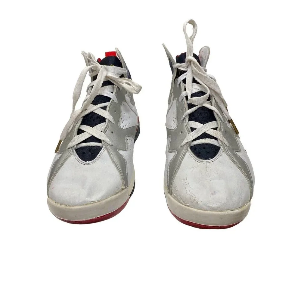 Men's Size US 11.5 - Jordan 7 Retro Olympic‎ 2004 White Gray Black Red